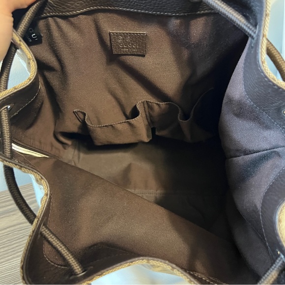 Sold Authentic Gucci Monogram Drawstring Backpack - Picture 7 of 10